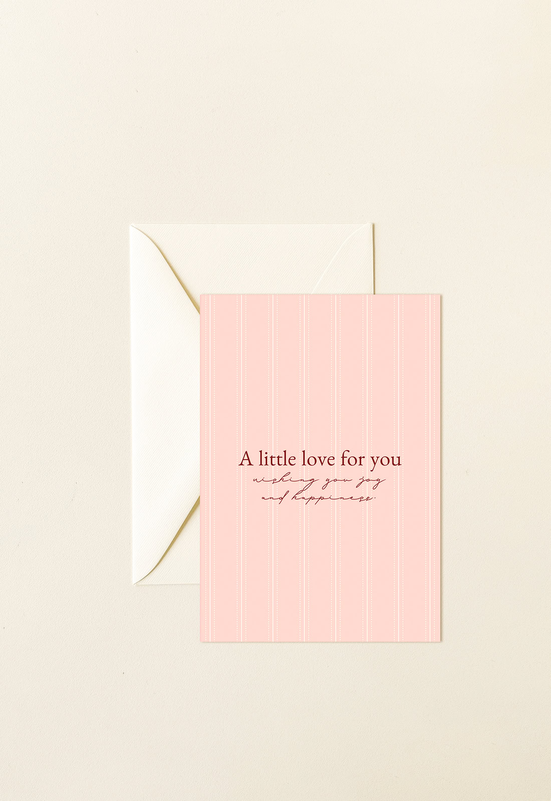 Cestitka A LITTLE LOVE FOR YOU - roze sa retro linijama - sajt ČESTITKA - Image 1